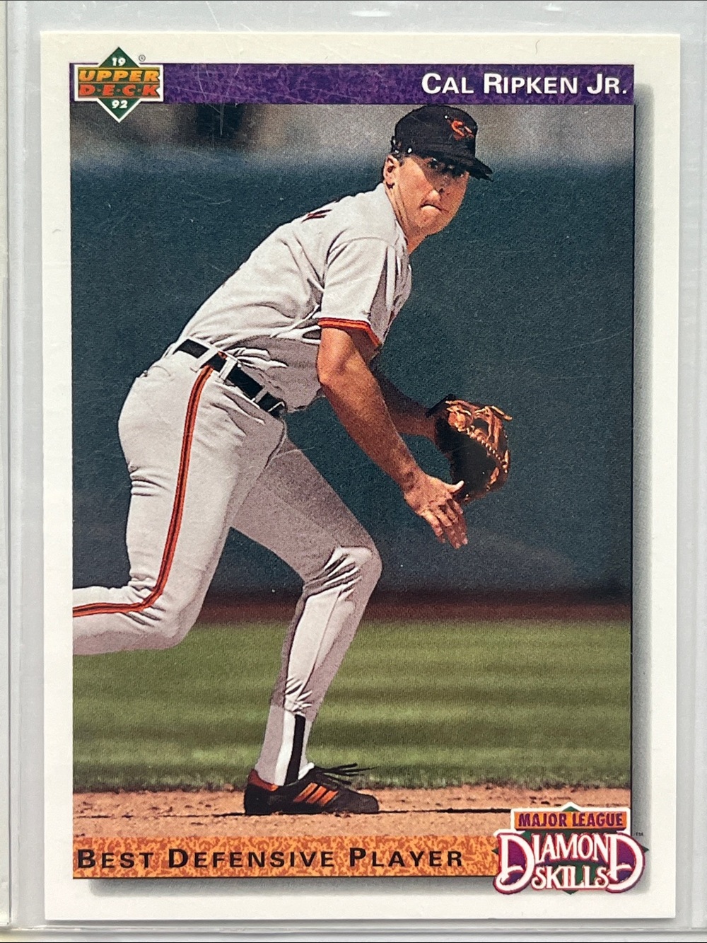 1992 Upper Deck Cal Ripken Jr Best Defensive Player. Diamond Skills Card.
